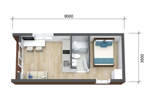 1 Bed Barn Floor Plan